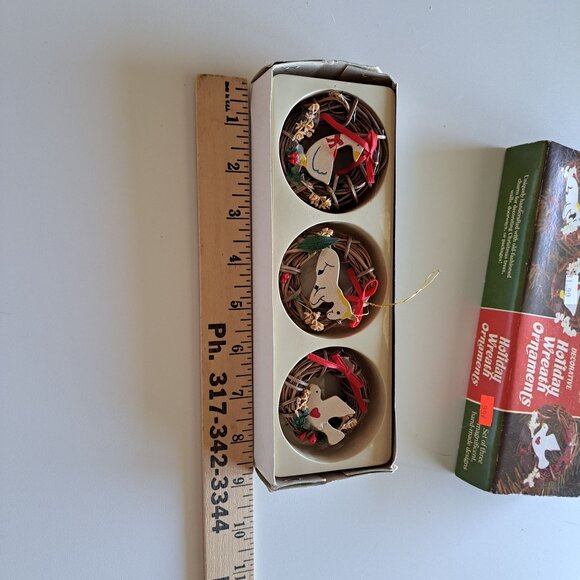 Vintage Set Of 3 Handmade Decorative Holiday Christmas Ornaments Collectible - Picture 8 of 10